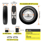 4.80/4.00-8 Wheelbarrow Tire and Wheel 16" Flat Free Solid 2PCS Hand Truck
