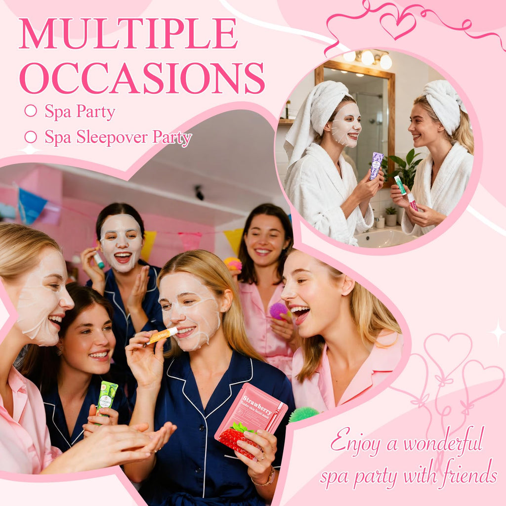 72 Pcs Bulk Gifts For Women, Bulk Facial Mask, Lip Balms, Hand Creams & Under Eye Patches, Spa Party Supplies,Party Favors For Bridal Wedding, Baby Shower,Sleepover Party, Christmas Stocking Stuffers