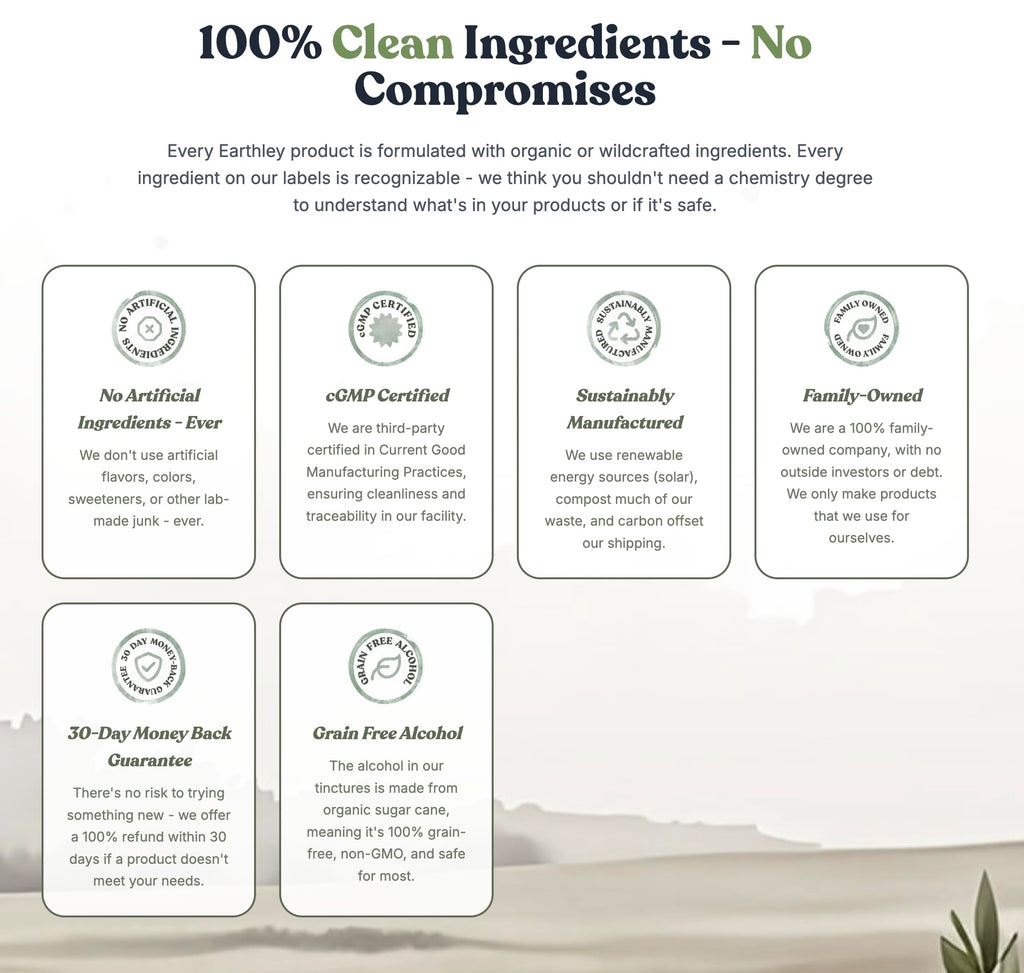 Earthley Wellness Feel Better Fast, All-Natural Relief for Minor Ailments, Organic Herbal Formula, Supports Immune & Digestive Health, Echinacea Root and More, 6 Month Supply (1.69oz Glass, 500 doses)