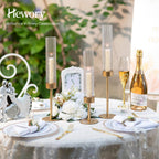Hewory Gold Hurricane Candle Holder: 3PCS Candlestick Holders for Decor