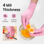 SwiftGrip Nitrile Exam Gloves, 4 Mil, Large, Cherry Blossom, Food Safe Gloves Disposable Latex Free, Powder Free for Cleaning Supplies, Esthetician, Hair Dye, Tattoo Supplies (Box of 1000)