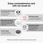UMICKOO Face Scrubber Exfoliator,Facial Cleansing Brush Rechargeable IPX7 Waterproof with 5 Brush Heads,Electric Face Spin Brush for Exfoliating, Massaging and Deep Cleansing (Black+Gold)