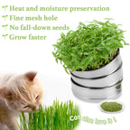 SOLIGT Stackable Stainless Steel Seed Sprouting Kit, 2-Tier Mesh Sprouting Trays, 1 Base and 1 Cover Lid