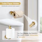 TQKAG 5 Piece Bathroom Accessories Set Brushed Gold Bathroom Hardware Set 23.6 Inch Bath Towel Bar Set SUS304 Stainless Steel Towel Rack Set