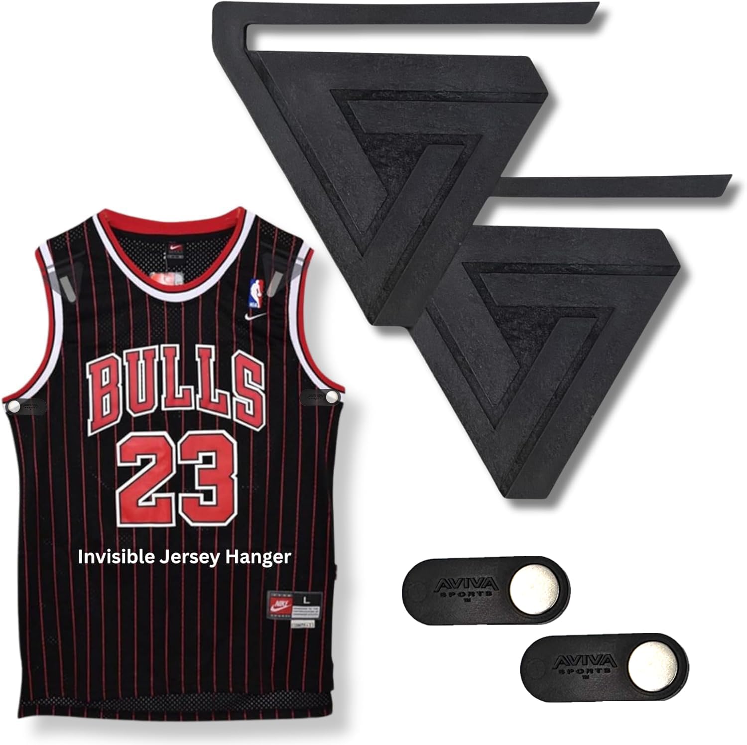 AVIVA Sports- Invisible Wall Jersey Hanger | Jersey Hanger for Wall Display | Great for Any Sports Jerseys | Sports Display (Single Pack)