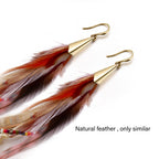 Bohemian Feather Dangle Earrings for Women with Shell Beads Long Tassel Design Drop Earrings (Style-Boho)