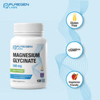 Magnesium Glycinate 500mg [High Potency] 120 Veggie Caps, Chelated for Superior Absorption | No Harmful Additives | Non-GMO, NO Gluten and Dairy, Gentle on Stomach