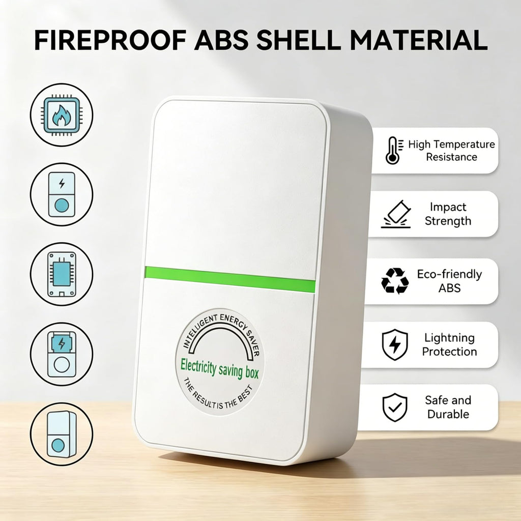New Universal Energy-Saving Box, Reduce Electricity Bills, Plug-and-Play, Power Factor Corrector for Home and Office Use (2Pcs)