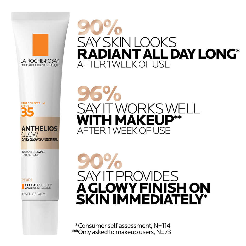 La Roche-Posay UV Glow Light Sunscreen SPF 35, Glow Sunscreen for Face, Broad Spectrum Superior Protection, Lightweight Hydrating Formula, Enhances Immediate Radiance & Delivers All-Day Glow