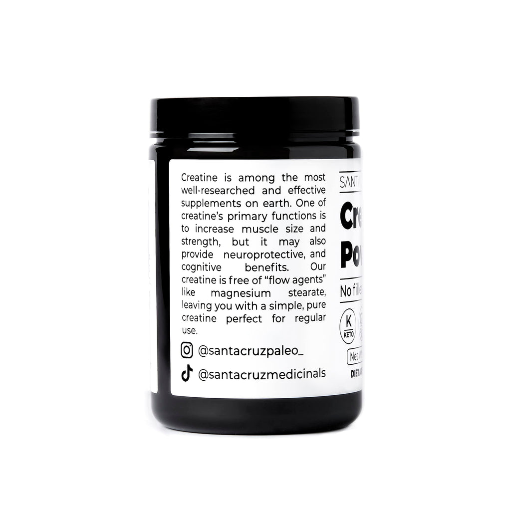 Santa Cruz Paleo, Creatine Monohydrate Powder Micronized, Unflavored Pre Workout and Muscle Support Supplement, Gluten Free Keto, Mix with Water or Shakes, No Fillers or Additives, 80 Servings, 400g