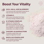 Proper, The Purples Nutrient-Dense Superfood Powder - Antioxidant Supplement and Cellular Support – Acai, Amla, Blueberry, Vitamin C, B Vitamins & More - Enhanced with Prebiotic Fiber & Probiotics