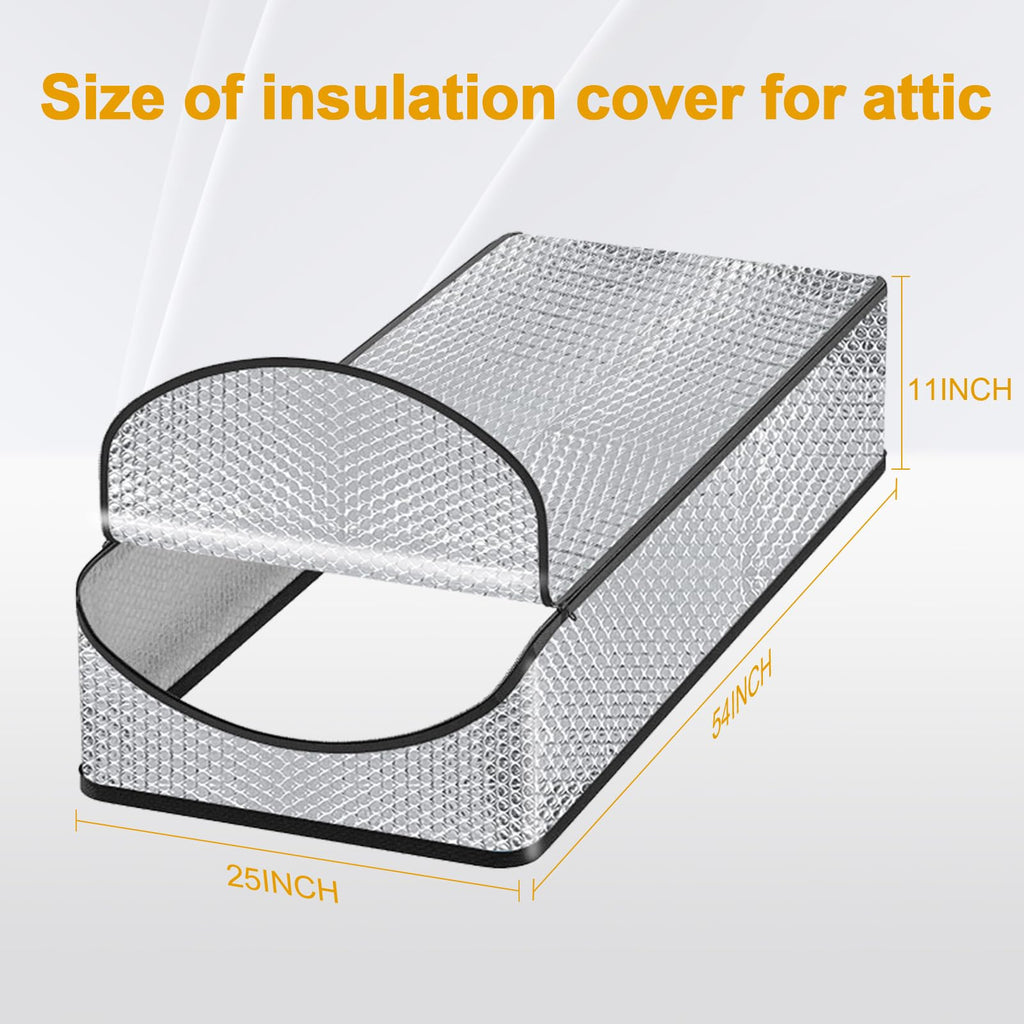 Attic Stairway Insulation Cover - Premium Energy Saving Attic Stairs Door Ladder Insulator Pull Down Tent with Zipper 25 in x 54 in x 11In (Attic Cover + Installation Tool)