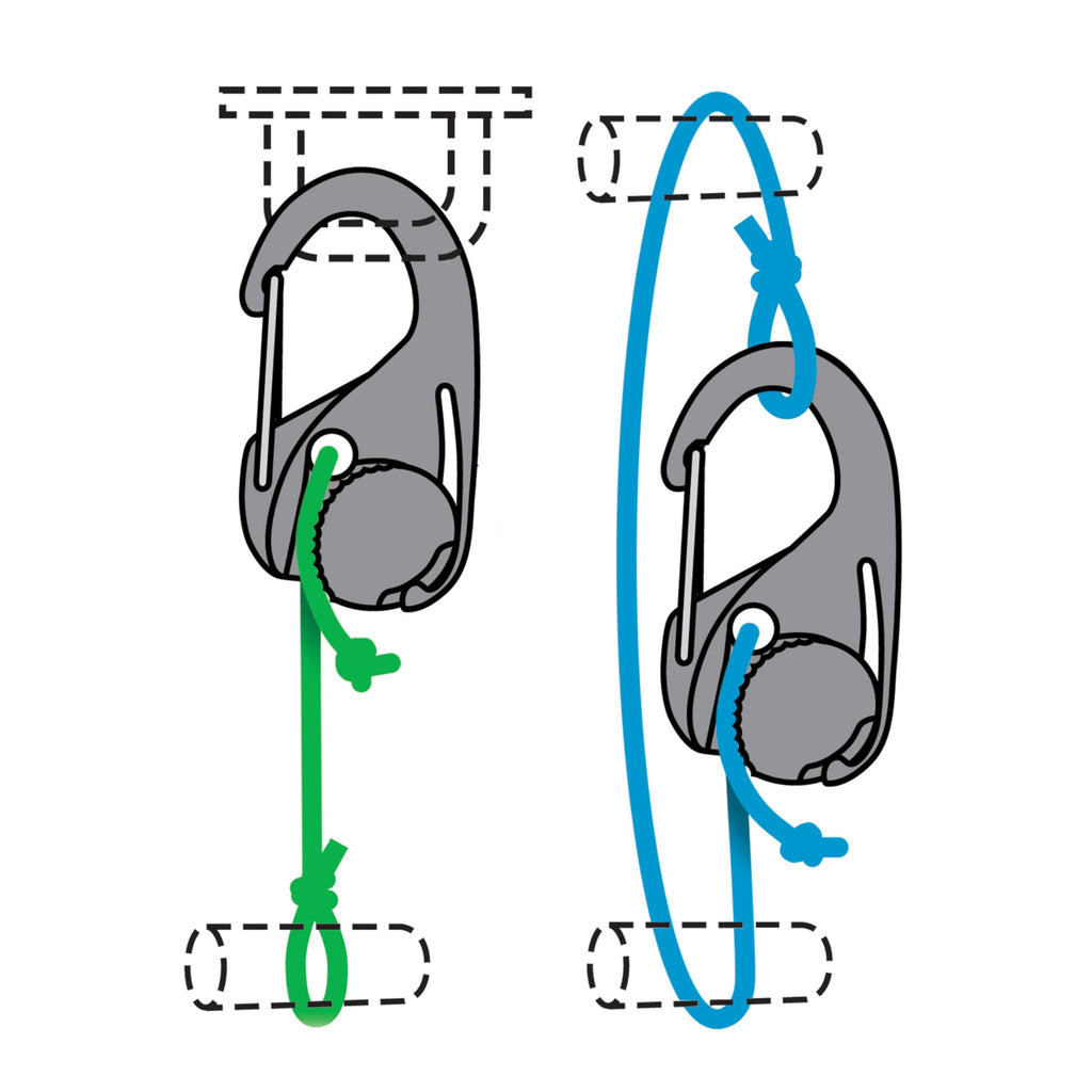 Nite Ize CamJam Cord Tightener - Adjustable Rope System for Camping & Hiking Gear - Carabiner Clip & Cam-Locking Mechanism - Rotatable Cam Design - Lightweight & Durable - Cord Tightener 4-Pack