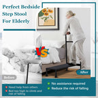 Gyykzz Step Stool with Handle, 30.5" Long Step Stools for High Beds/Bathtub/Kitchen, Height Adjustable Step Stool with Handle and Non-Skid Platform, Heavy Duty Stepping Stool Holds up to 400 lbs