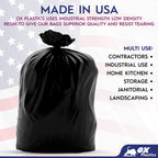 Ox Plastics 60 Gallon Trash Can Liners Bags - (25 Count) & 3mil Thick Extra Heavy Duty Strength - Large Garbage, Leak-Proof & Durable Bags