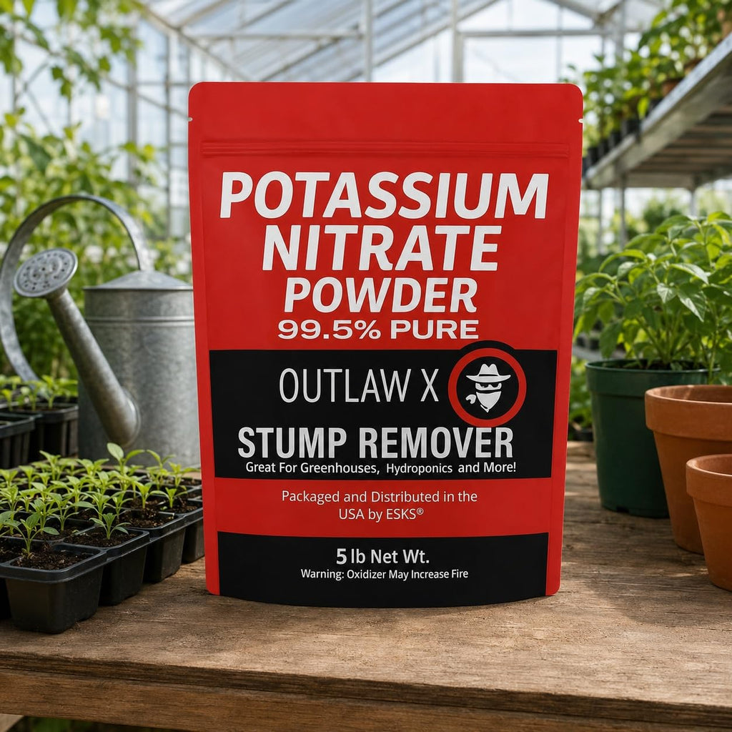 Outlaw X Potassium Nitrate High Purity Powder, Reagent Grade, 10 Pounds, for Stump Remover