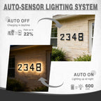 ISUNMEA 6.7 Inch Solar Lighted House Numbers for Outside, Light Up Waterproof LED Address Signs for Houses, Backlit Illuminated Exterior Modern House Numbers Light (3-Black, 6.7IN)