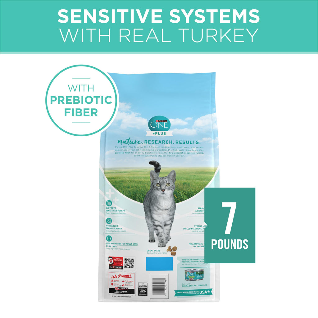 Purina ONE +Plus Sensitive Stomach Sensitive Skin, Natural Dry Cat Food