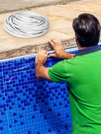 PAMASE 120ft Liner Lock - Inground Swimming Pool Beaded Wedge T-Shape Lock Roll, Flexible PVC Pool Liner Patch Kit for Above-Ground Pool - White