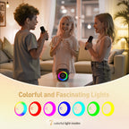 Mini Karaoke Machine,Portable Bluetooth Speaker with 2 Wireless Microphones