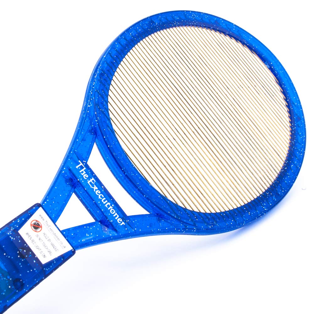 The Executioner Fly Zapper Mosquito, Wasp, Bug, Insect Killer Swatter Electric Fly Zapper Racket Single Layer for Efficient Zapping Indoor Outdoor (Blue)