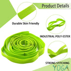 Stretching Strap Yoga Strap with Loops, Stretch Straps for Physical Therapy, Non-Elastic Exercise Strap for Pilates, Dance and Gymnastics with Workout Guide (Green)