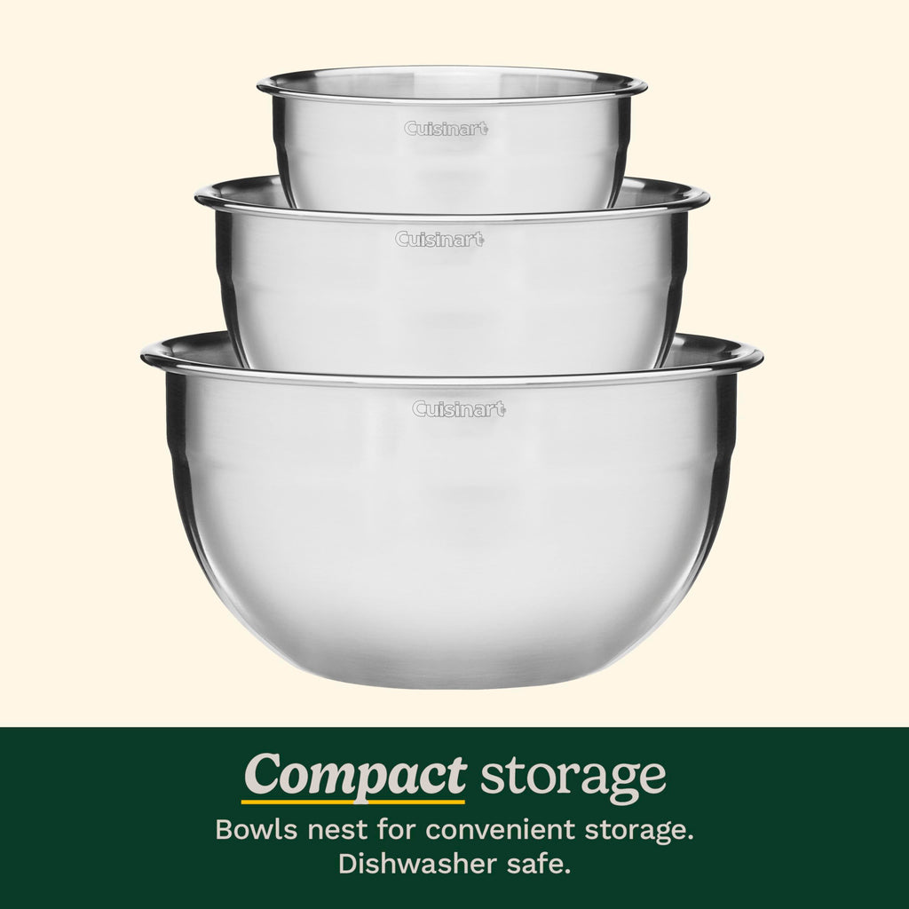 Cuisinart Mixing Bowl Set, Stainless Steel, 3-Piece, CTG-00-SMB