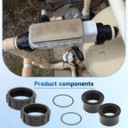 YXYYXY 520595 Union Replacement Kit for Pentair Intellichlor and Ichlor Salt Chlorizers, Designed to Compatible with Pentair Intellichlor Ic20, Ic40, Ic20, Ic80 Sap Pool Parts, Black