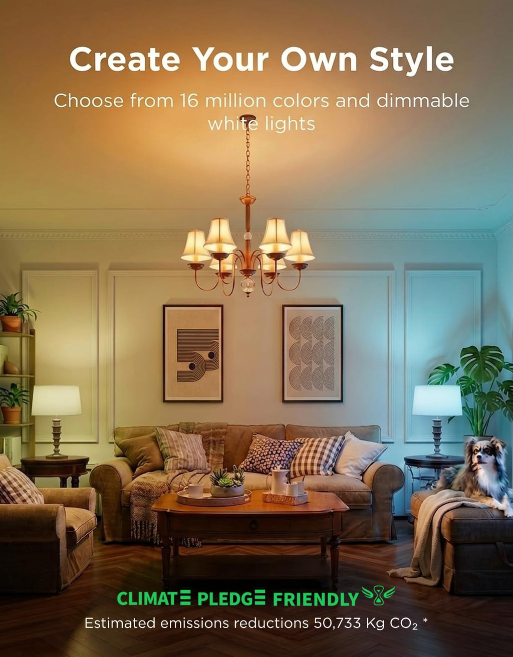 Govee E12 Led Bulb, Smart Light Bulbs for Chandelier/Living Room, Color Changing Candelabra Bulbs Work with Matter, Alexa, Google Assistant, 40 Watt Equivalent, 450 LM, 80 CRI, 2.4Ghz Only, 4 Pack