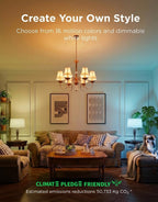 Govee E12 Led Bulb, Smart Light Bulbs for Chandelier/Living Room, Color Changing Candelabra Bulbs Work with Matter, Alexa, Google Assistant, 40 Watt Equivalent, 450 LM, 80 CRI, 2.4Ghz Only, 4 Pack