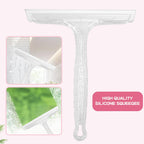 LTLUTU 8" Silicone Shower Squeegee for Glass Doors with Silver Hair Comb Set, Bathroom,Kitchen Safe Water Blade, Car Window,Mirror, Tile Scraper — Ideal for Hair Care and Glass Cleaning