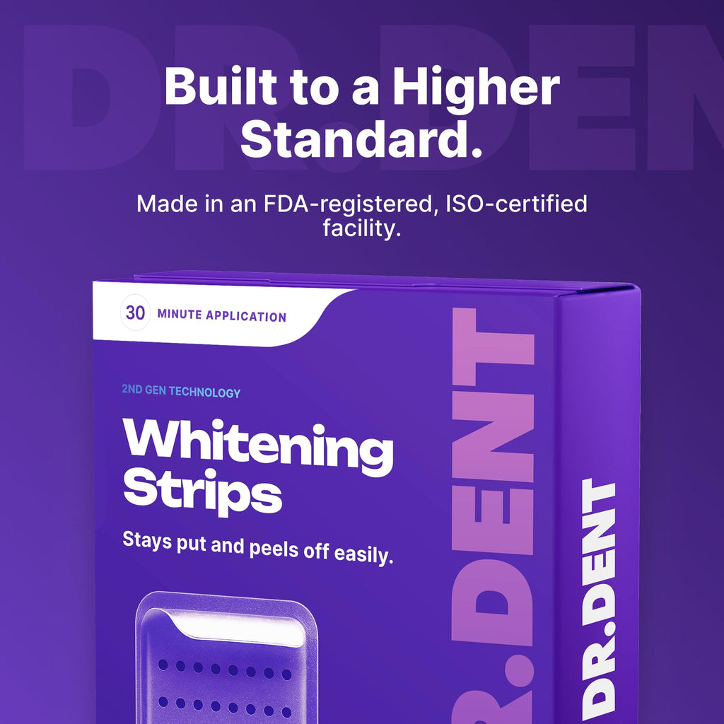 DrDent Professional Teeth Whitening Strips 21 Treatments - Safe for Enamel - Non Sensitive Teeth Whitening - Whitening Without Any Harm - Pack of 42 Strips + Mouth Opener Included