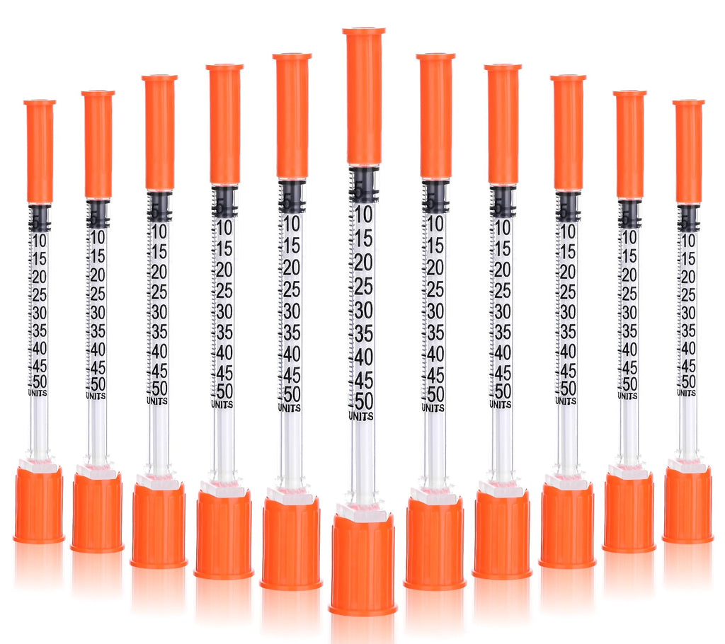 JIBENGAO Syringes 29Ga 0.5cc 1/2"(12.7mm)-Pack of 50