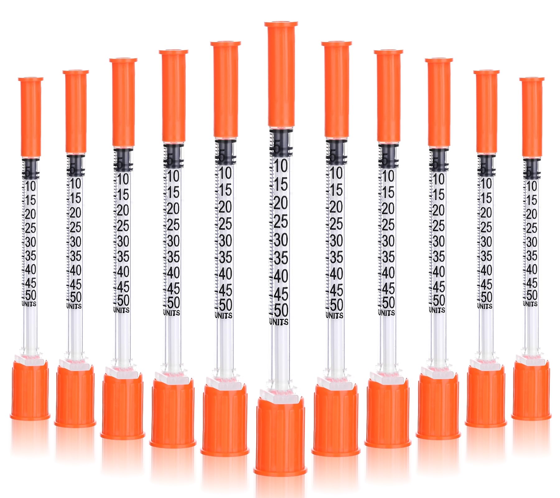 JIBENGAO Syringes 29Ga 0.5cc 1/2"(12.7mm)-Pack of 50