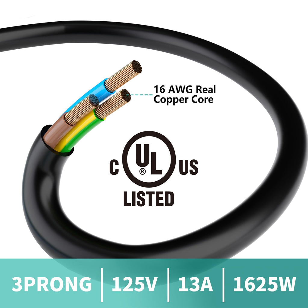 2 Way Power Extension Cord Splitter 30 Ft Total (18+6+6)-3 Prong 1 to 2 Extension Cord Cable Y Splitter-Outlet Adatper-SJTW Outdoor for Halloween Christmas Lighting Landscaping-16AWG 13A 125V-UL-1T2