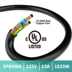 2 Way Power Extension Cord Splitter 30 Ft Total (18+6+6)-3 Prong 1 to 2 Extension Cord Cable Y Splitter-Outlet Adatper-SJTW Outdoor for Halloween Christmas Lighting Landscaping-16AWG 13A 125V-UL-1T2