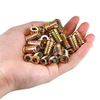 PGMJ 200 Pcs Threaded Inserts for Wood - Metal Screws Assortment Hex Socket Drive 1/4 "- 20 Nut Inserts, Bolt Fastener Connector Wood Embellishments for Furniture (1/4"-20x20mm)