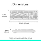 Logitech MK270 Full Size Wireless Keyboard and Mouse Combo - Off White