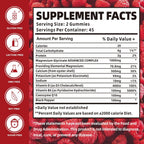 Magnesium Glycinate Gummies 1000mg with Magnesium L - Threonate,Chelated Magnesium Potassium Complex Supplement with VitD, B6, CoQ10, Calcium,Supports for Memory, Calm, Mood - 90 Gummies