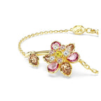 Swarovski Idyllia bracelet, Mixed cuts, Flower, Multicolored, Gold-tone finish