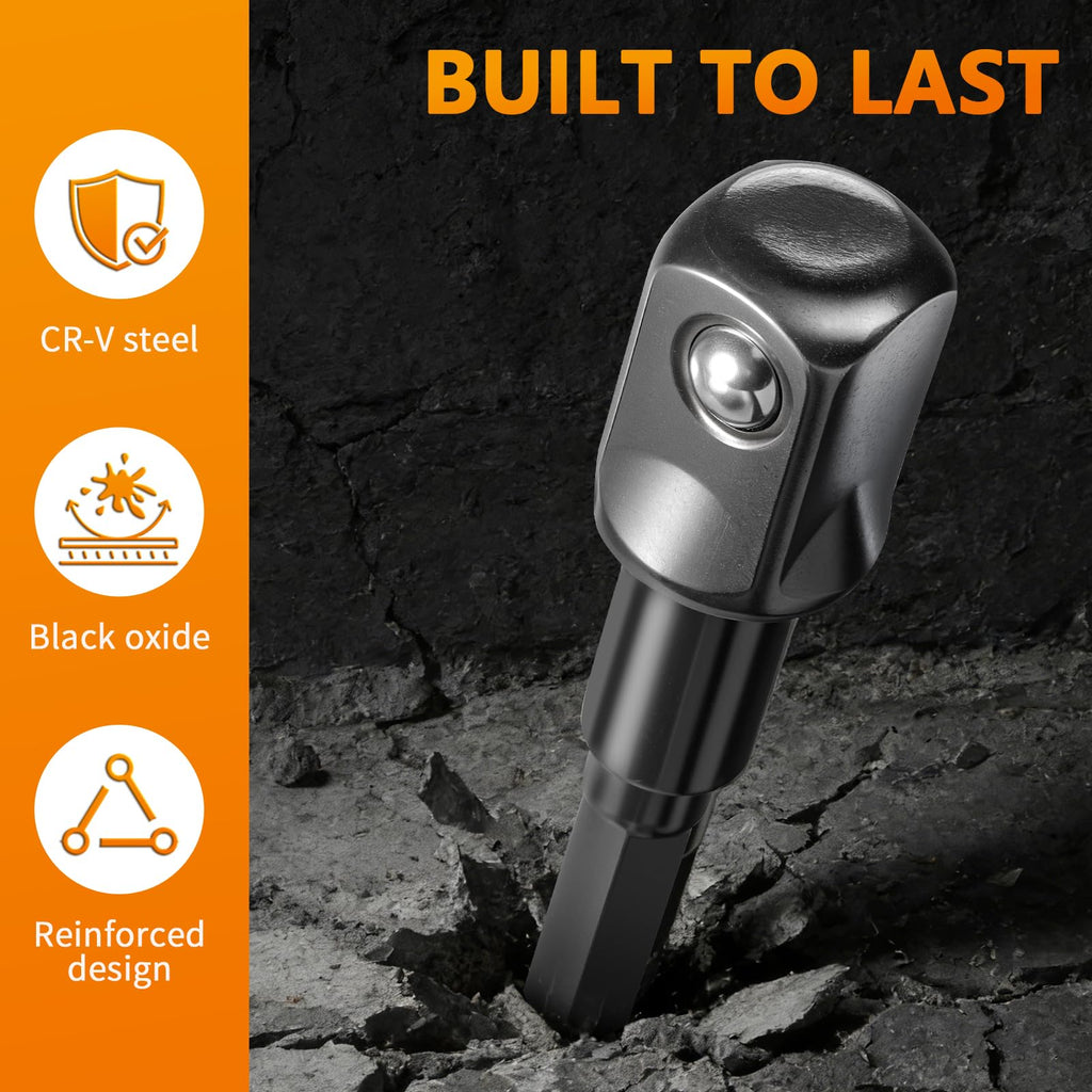 Mellbree 1/2 Impact Socket Adapter 1/4 to 1/2 for Impact Driver/Drill