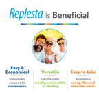 Replesta 50,000 IU Vitamin D3 Cholecalciferol, for Vitamin D Deficiency, Once-Weekly Chewable Wafer, Non-GMO, Natural Orange Flavor, 4 Count (Pack of 1)