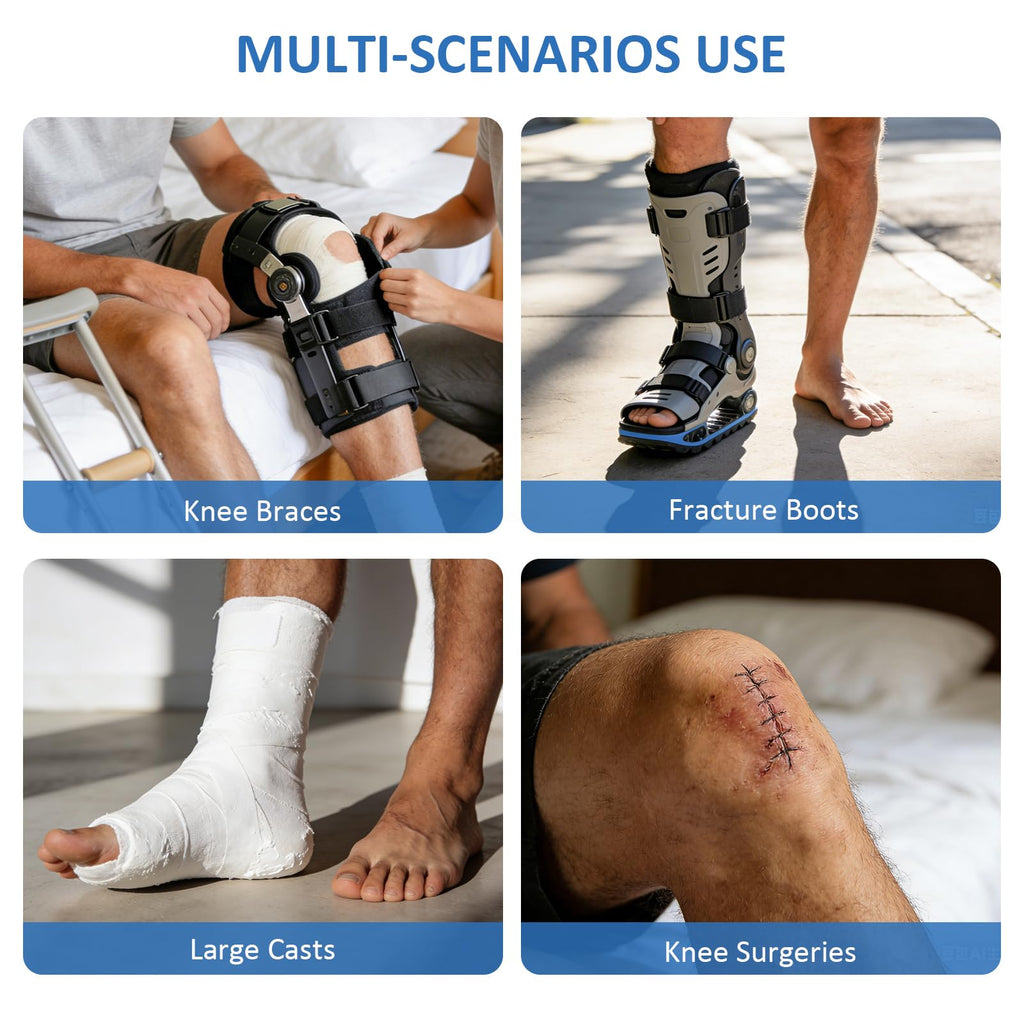 Waterproof Full Leg Cast Covers for Shower Adult, Extra Long Cast Covers for Shower Leg, Reusable Leg Cast Protector Cast Bag for Thigh Knee Foot Ankle Surgery Wounds Boots Braces, XL