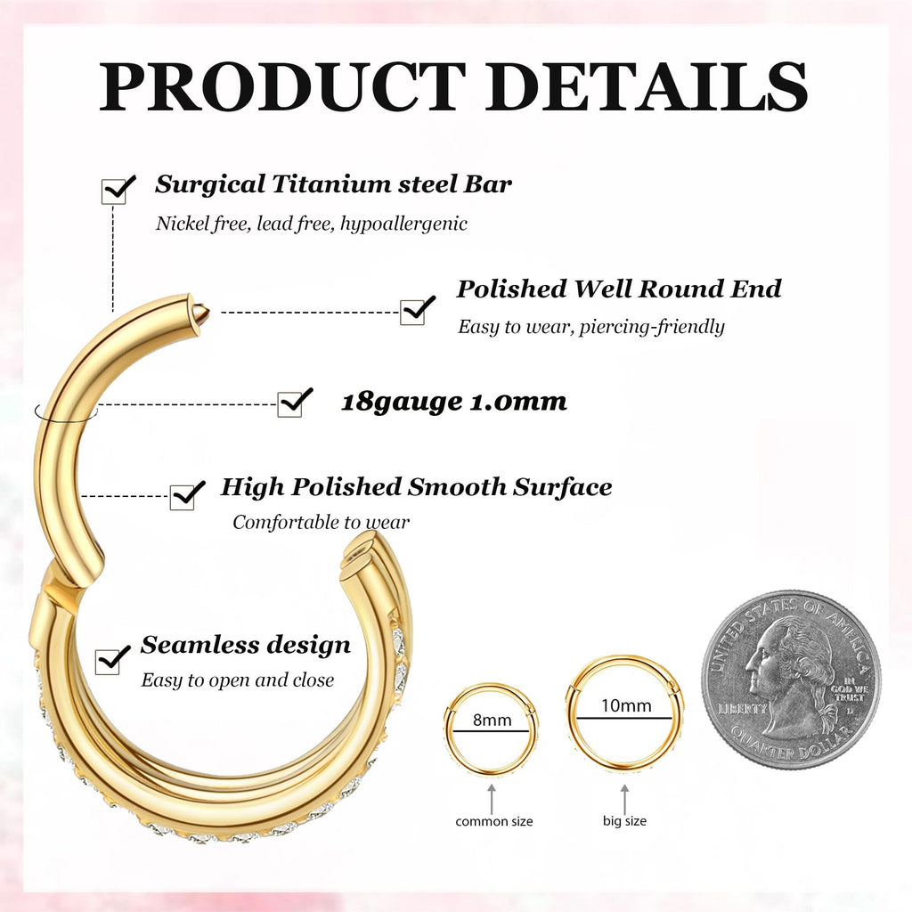 Qyalie Cartilage Helix Conch Piercing Jewelry Gold Hoop Women Earrings