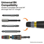 Klein Tools 32960ARCHT Ratcheting Fastbit Tru-Grip Screwdriver, Ratcheting Ball-Style Handle with Quick-Release Collar, #2 Phillips and 6 mm Slotted Double-Ended Bit, 1/4-Inch Bit Compatible