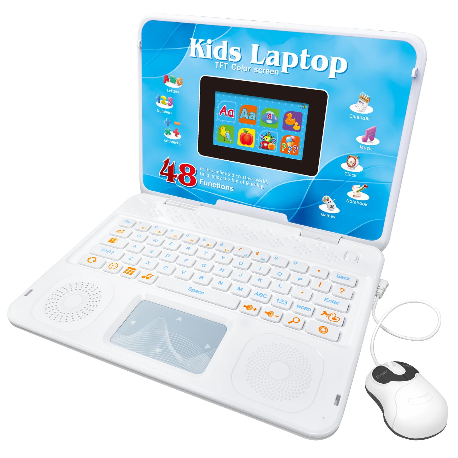 Kids Laptop, Color Screen Educational Laptop with 48 Learning Modes, Laptop for Kids Ages 5+