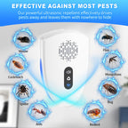 2026 Upgraded Ultrasonic Pest Control Repeller, Mouse Repellent Indoor for Spider Bug Roach Ant Mosquito Rat Mice Insect Deterrent, Mouse Rodent Repellent Ultrasonic Plug in, 3 Mode Switching, 6 Pack