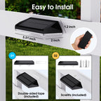 AUDLES Solar Fence Lights Outdoor, 3 Modes Warm/Neutral/Cool White Fence Lights Solar Powered for Outside, IP65 Waterproof, 60 Lumens Solar Light for Step, Pathway, Garden, Deck, Stairs - 8 Pack