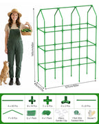 65" Cucumber Trellis for Climbing Plants Outdoor, Metal Garden Trellis for Raised Bed, Plant Support Structures with Netting for Cucumbers Tomatoes Beans Peas (50 * 17 * 65inch(L*W*H), Trellis)