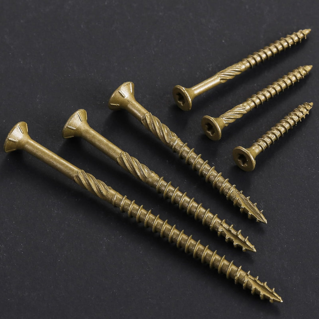 Wensilon #10 * 3" Deck Screws, (1030pcs) 15 lbs.Exterior Wood Screws, Rust Resistant epoxy Coated, Bronze, T25 Star Bit